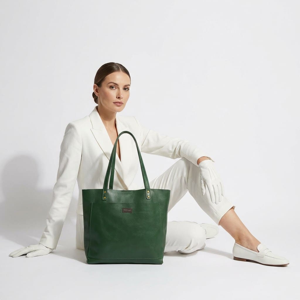 Tote Bag Mediana - Verde Lucent - Taneria